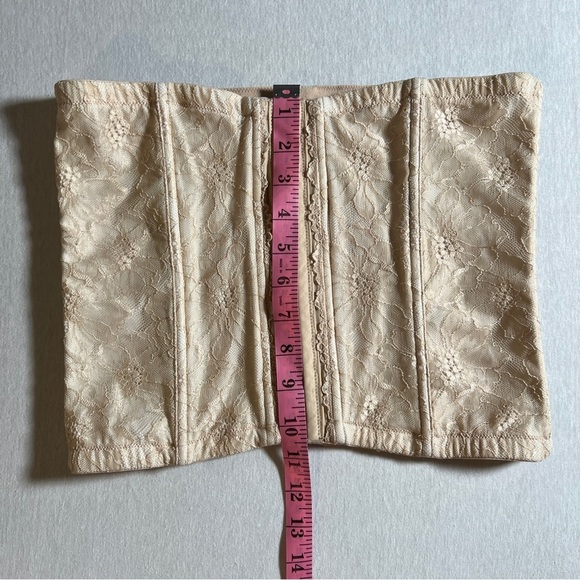 Maidenform Nude XL Hook and Eye Lace Floral Corset - Picture 3 of 9